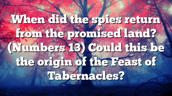 When did the spies return from the promised land? (Numbers 13) Could this be the origin of the Feast of Tabernacles?
