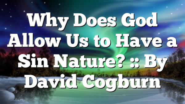 Why Does God Allow Us to Have a Sin Nature? :: By David Cogburn