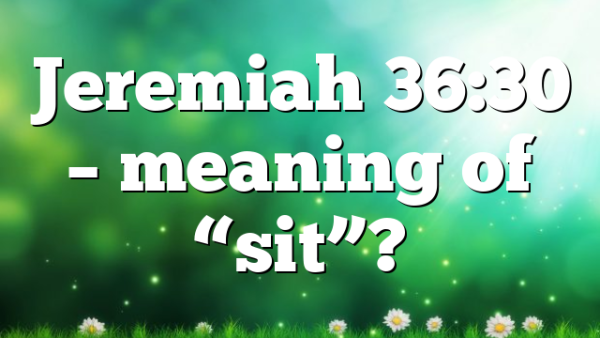Jeremiah 36:30 – meaning of “sit”?