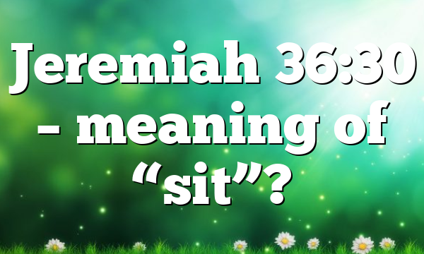Jeremiah 36:30 – meaning of “sit”?