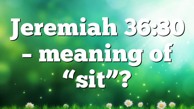 Jeremiah 36:30 – meaning of “sit”?