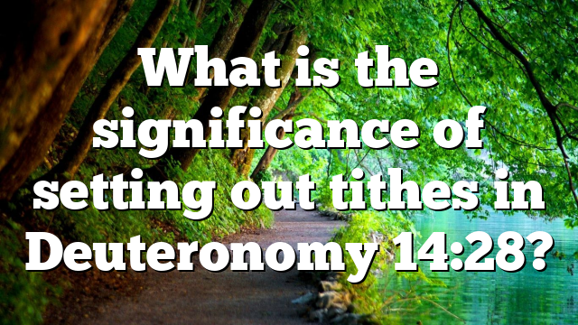 What is the significance of setting out tithes in Deuteronomy 14:28?