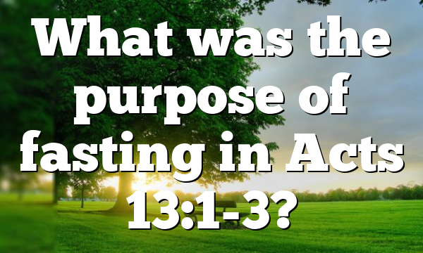 What was the purpose of fasting in Acts 13:1-3?