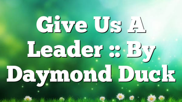 Give Us A Leader :: By Daymond Duck