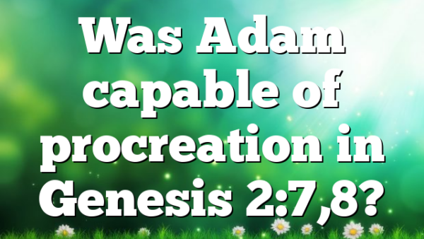 Was Adam capable of procreation in Genesis 2:7,8?