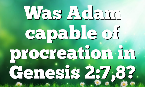 Was Adam capable of procreation in Genesis 2:7,8?
