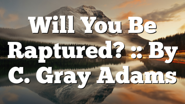 Will You Be Raptured? :: By C. Gray Adams