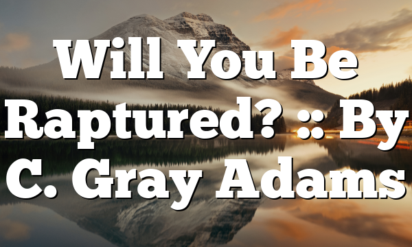 Will You Be Raptured? :: By C. Gray Adams