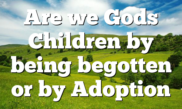 Are we Gods Children by being begotten or by Adoption