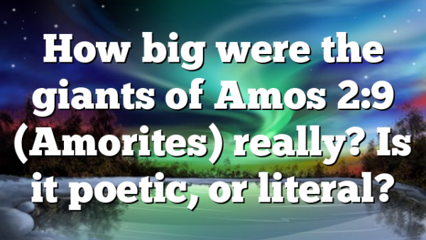 How big were the giants of Amos 2:9 (Amorites) really? Is it poetic, or literal?