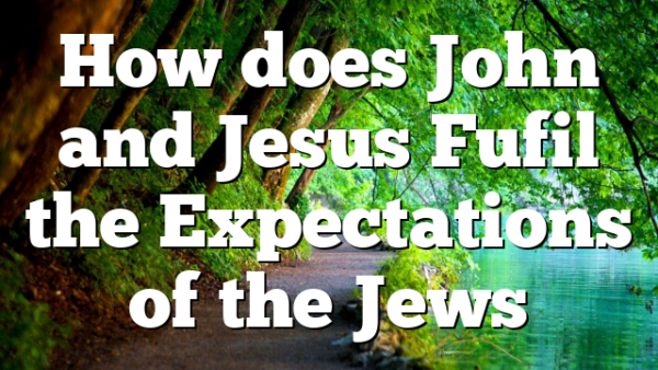 How does John and Jesus Fufil the Expectations of the Jews