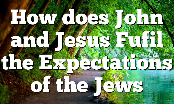 How does John and Jesus Fufil the Expectations of the Jews