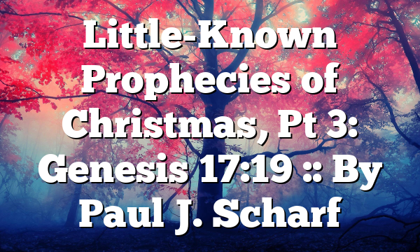 Little-Known Prophecies of Christmas, Pt 3: Genesis 17:19 :: By Paul J. Scharf
