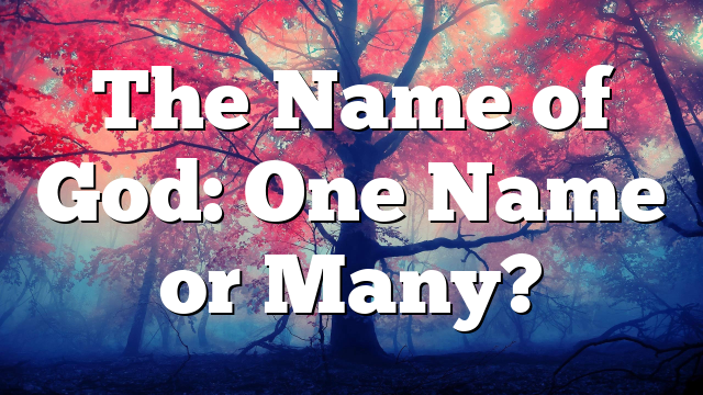 The Name of God: One Name or Many?