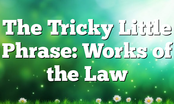 The Tricky Little Phrase: Works of the Law
