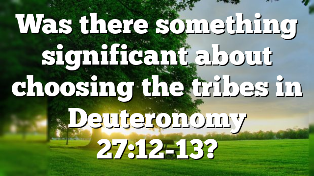 Was there something significant about choosing the tribes in Deuteronomy 27:12-13?