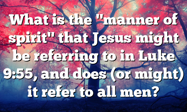 What is the "manner of spirit" that Jesus might be referring to in Luke 9:55, and does (or might) it refer to all men?