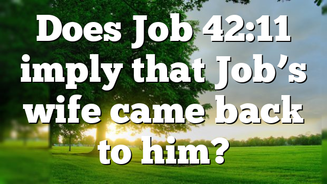 Does Job 42:11 imply that Job’s wife came back to him?