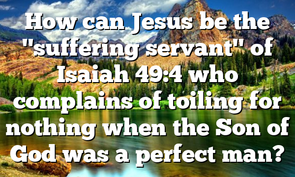How can Jesus be the "suffering servant" of Isaiah 49:4 who complains of toiling for nothing when the Son of God was a perfect man?