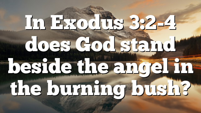 In Exodus 3:2-4 does God stand beside the angel in the burning bush?