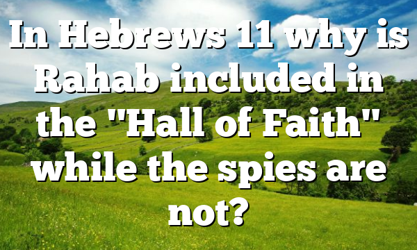 In Hebrews 11 why is Rahab included in the "Hall of Faith" while the spies are not?