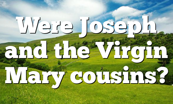 Were Joseph and the Virgin Mary cousins?