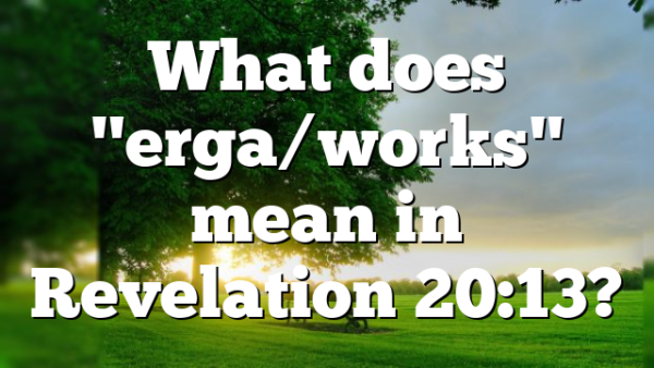 What does "erga/works" mean in Revelation 20:13?