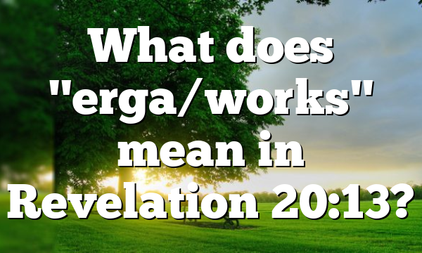 What does "erga/works" mean in Revelation 20:13?