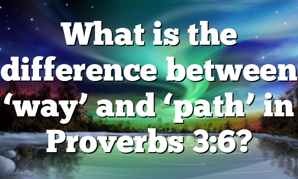 What is the difference between ‘way’ and ‘path’ in Proverbs 3:6?