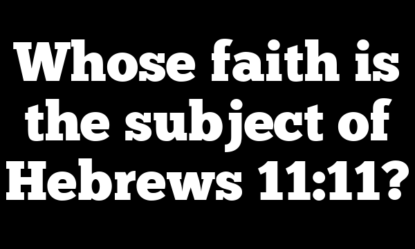 Whose faith is the subject of Hebrews 11:11?