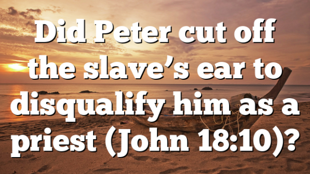did-peter-cut-off-the-slave-s-ear-to-disqualify-him-as-a-priest-john