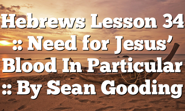 Hebrews Lesson 34 :: Need for Jesus’ Blood In Particular :: By Sean Gooding
