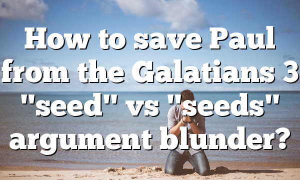 How to save Paul from the Galatians 3 "seed" vs "seeds" argument blunder?