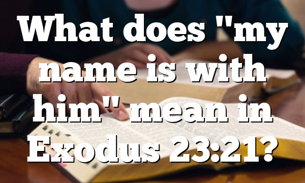 What does "my name is with him" mean in Exodus 23:21?