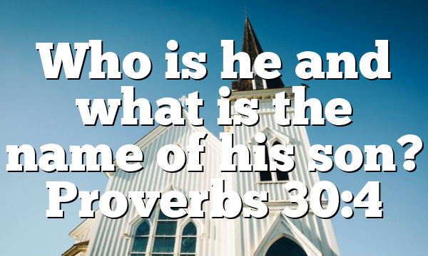 Who is he and what is the name of his son? Proverbs 30:4
