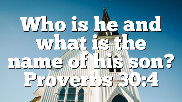 Who is he and what is the name of his son? Proverbs 30:4