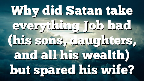 Why did Satan take everything Job had (his sons, daughters, and all his wealth) but spared his wife?