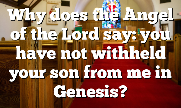 Why does the Angel of the Lord say: you have not withheld your son from me in Genesis?