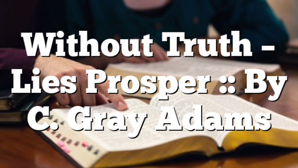 Without Truth – Lies Prosper :: By C. Gray Adams