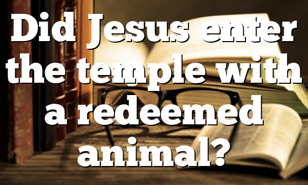 Did Jesus enter the temple with a redeemed animal?