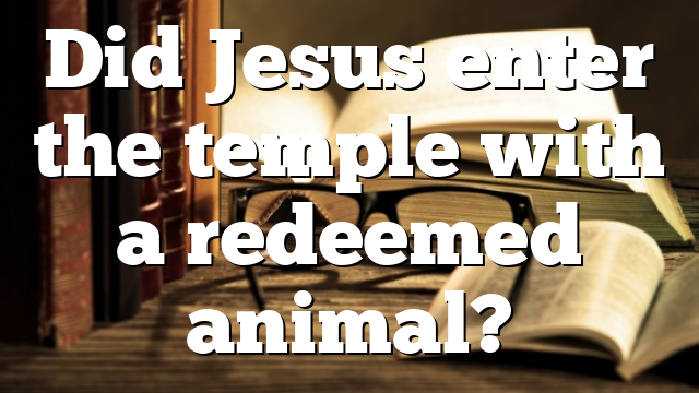 Did Jesus enter the temple with a redeemed animal?