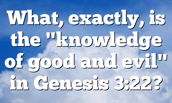 What, exactly, is the "knowledge of good and evil" in Genesis 3:22?