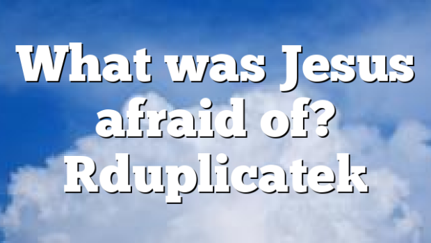 What was Jesus afraid of? [duplicate]