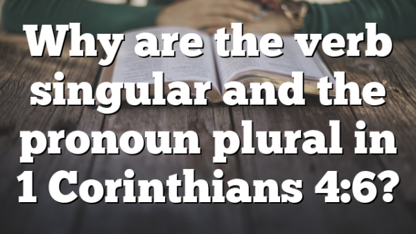 Why are the verb singular and the pronoun plural in 1 Corinthians 4:6?