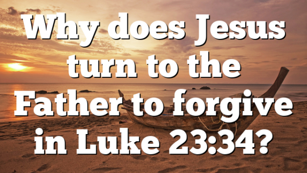 Why does Jesus turn to the Father to forgive in Luke 23:34?