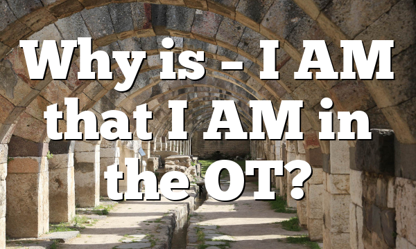 Why is – I AM that I AM in the OT?
