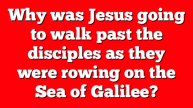 Why was Jesus going to walk past the disciples as they were rowing on the Sea of Galilee?