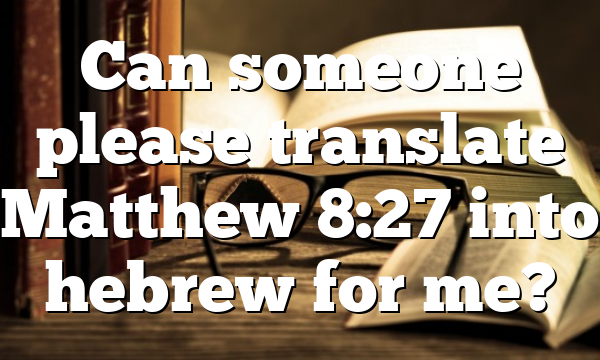 Can someone please translate Matthew 8:27 into hebrew for me?
