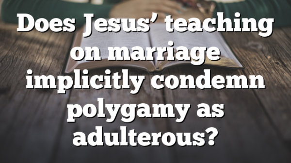Does Jesus’ teaching on marriage implicitly condemn polygamy as adulterous?