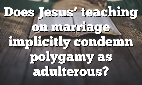 Does Jesus’ teaching on marriage implicitly condemn polygamy as adulterous?